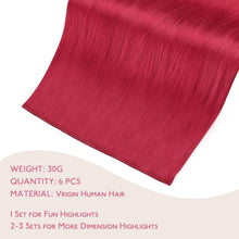 Rot Clip-in Haarverlängerung – Remy Echthaar 35cm/30g