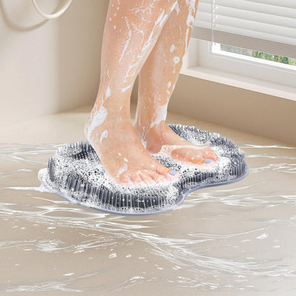 Silikon Matte Fußmassagegerät Dusche Fußbürste Pad Rutschfest Peeling Gray