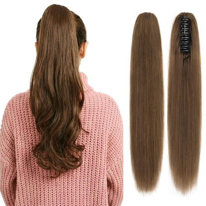 Echthaar Pferdeschwanz Extension – Schokoladenbraun #4A (55cm)