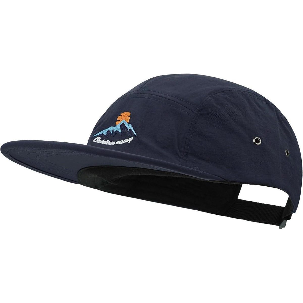 Schnelltrocknende 5-Panel Cap – Blaue Flat Brim Baseball Kappe
