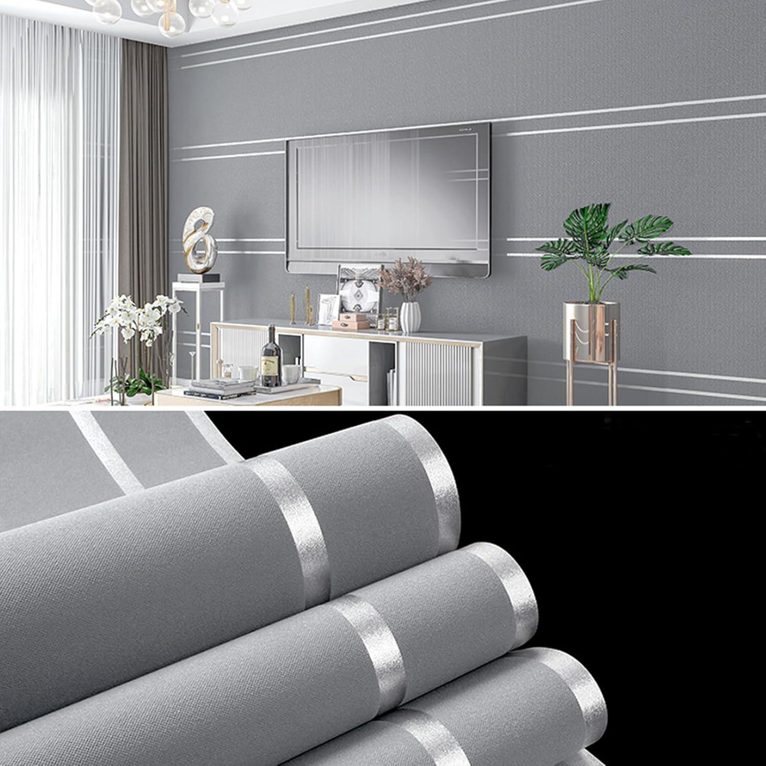 3D Streifenmuster Vliestapete 0,53m x 9.5m Wasserdicht Moderne