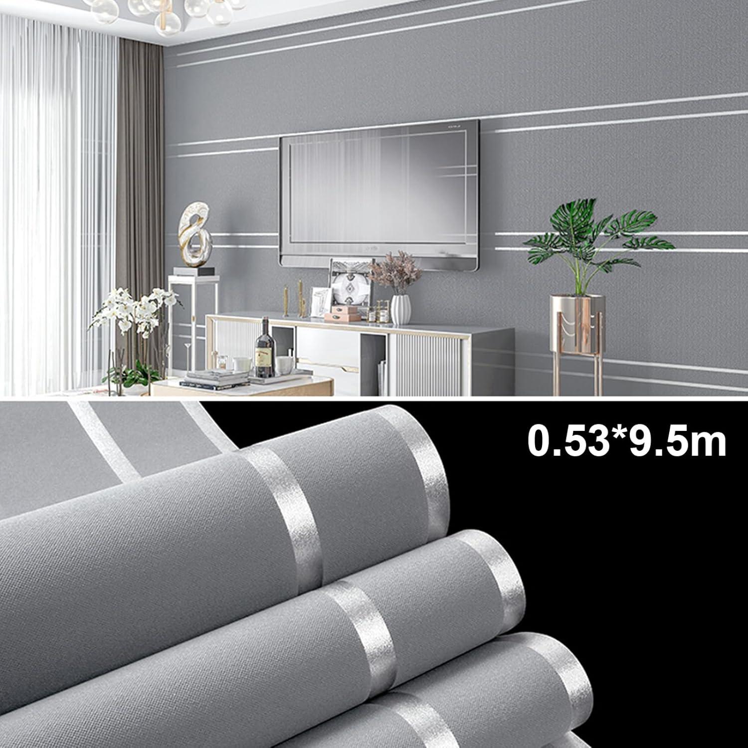 3D Streifenmuster Vliestapete 0,53m x 9.5m Wasserdicht Moderne