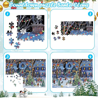 Adventskalender Puzzle 1008 Teile Weihnachtsbeifall 50x70 cm