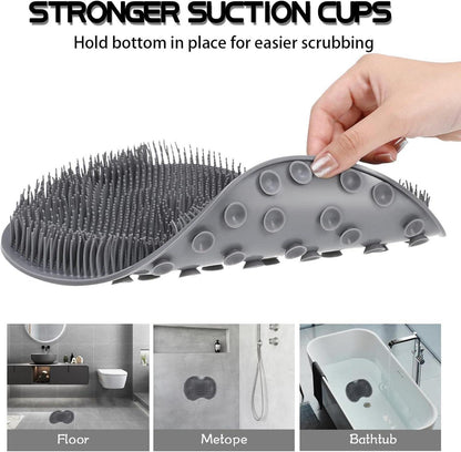 2er Pack Silikon Fußmassage Matte mit Saugnäpfen - Fußbürste Dusche Massagepad
