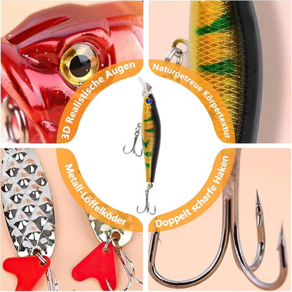 Angel Adventskalender 2024 Überraschung Köder Set Fischer 24