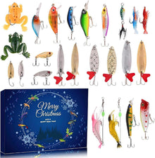 24-teiliger Angel Adventskalender 2024 Köder Set Angeln Fischer