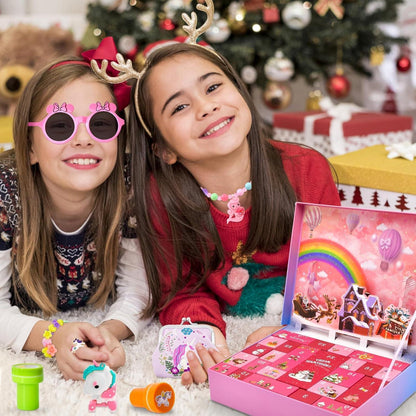 Einzigartiger Einhorn Adventskalender für Mädchen - 24 Tage