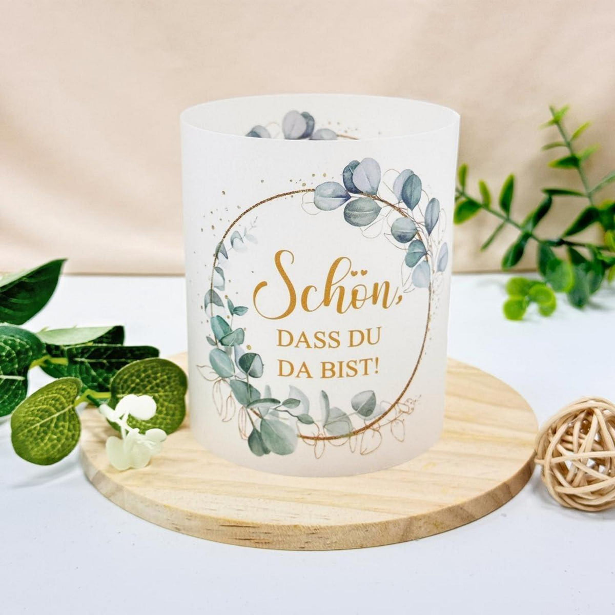 12 Windlichter Eukalyptus Grün Tischdeko Geburtstag Hochzeit Taufe