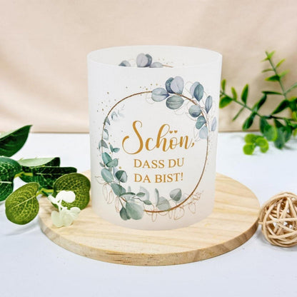 12 Windlichter Eukalyptus Grün Tischdeko Geburtstag Hochzeit Taufe
