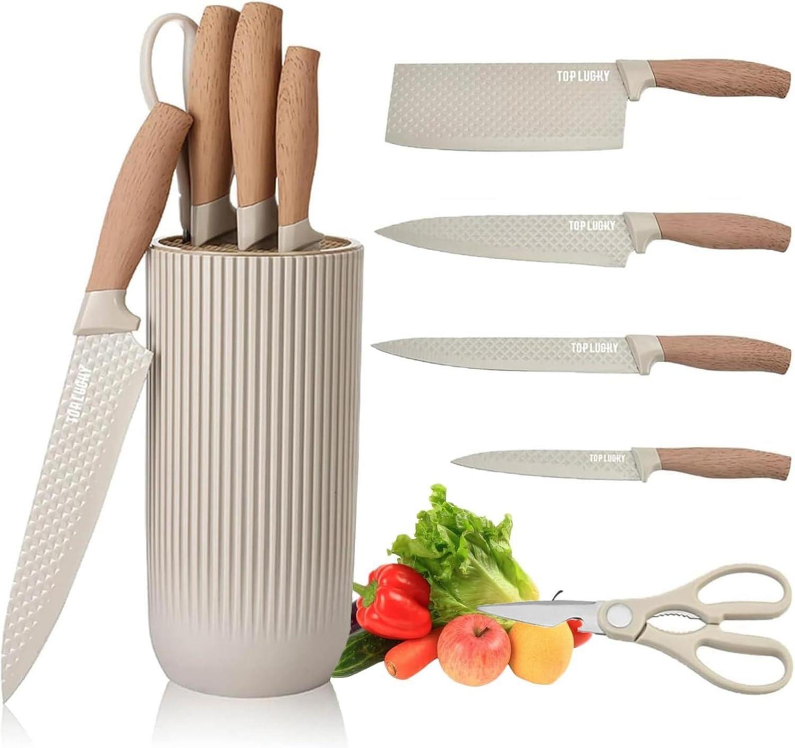 6-teiliges hochwertiges schwarzes Küchenmesser-Set mit