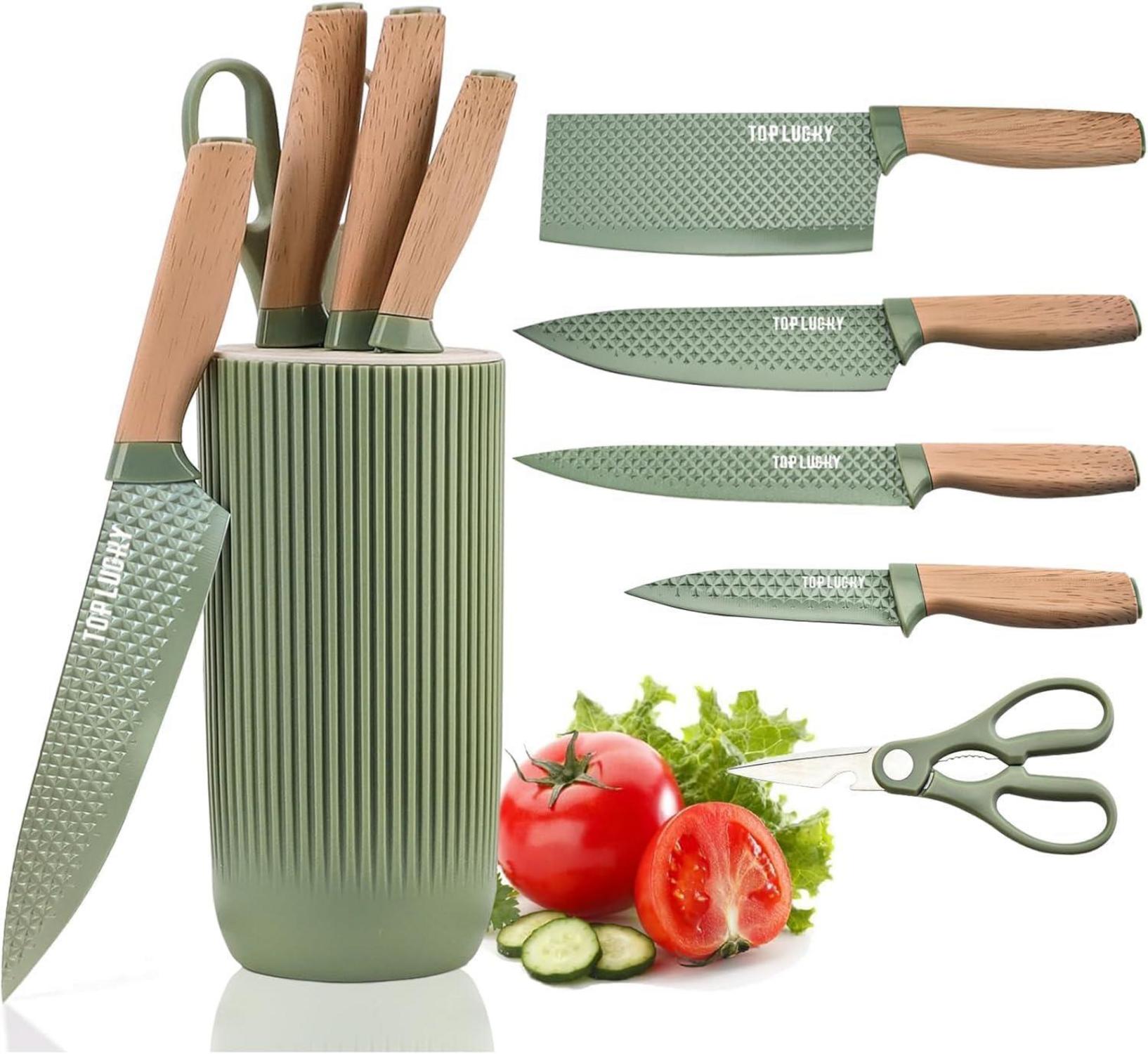 6-teiliges schwarzes Küchenmesser-Set mit Antihaftbeschichtung und