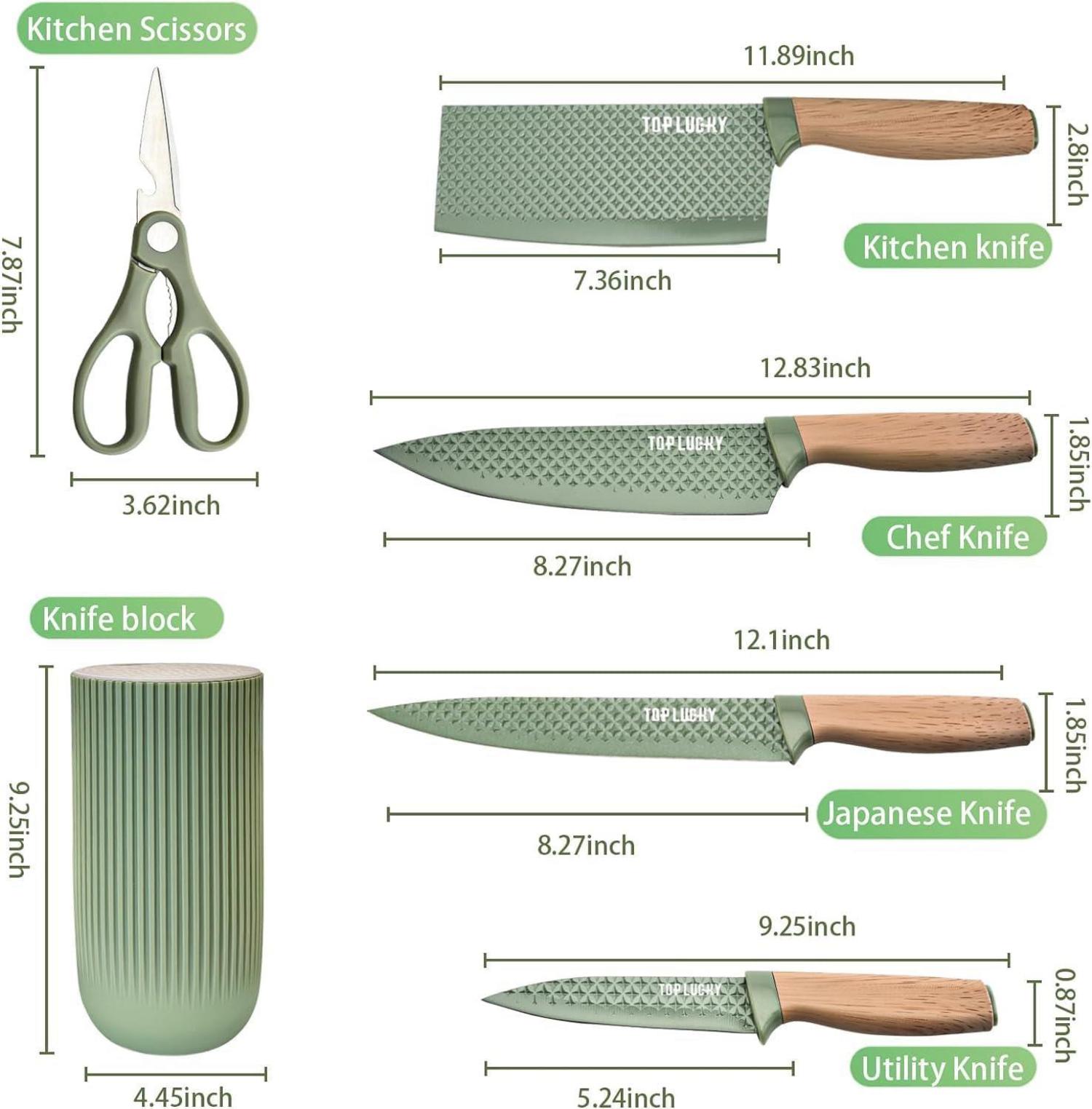Schwarzes 6-teiliges Küchenmesser-Set mit Antihaftbeschichtung
