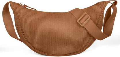 Modische Halbmond Crossbody Schultertasche Reißverschluss