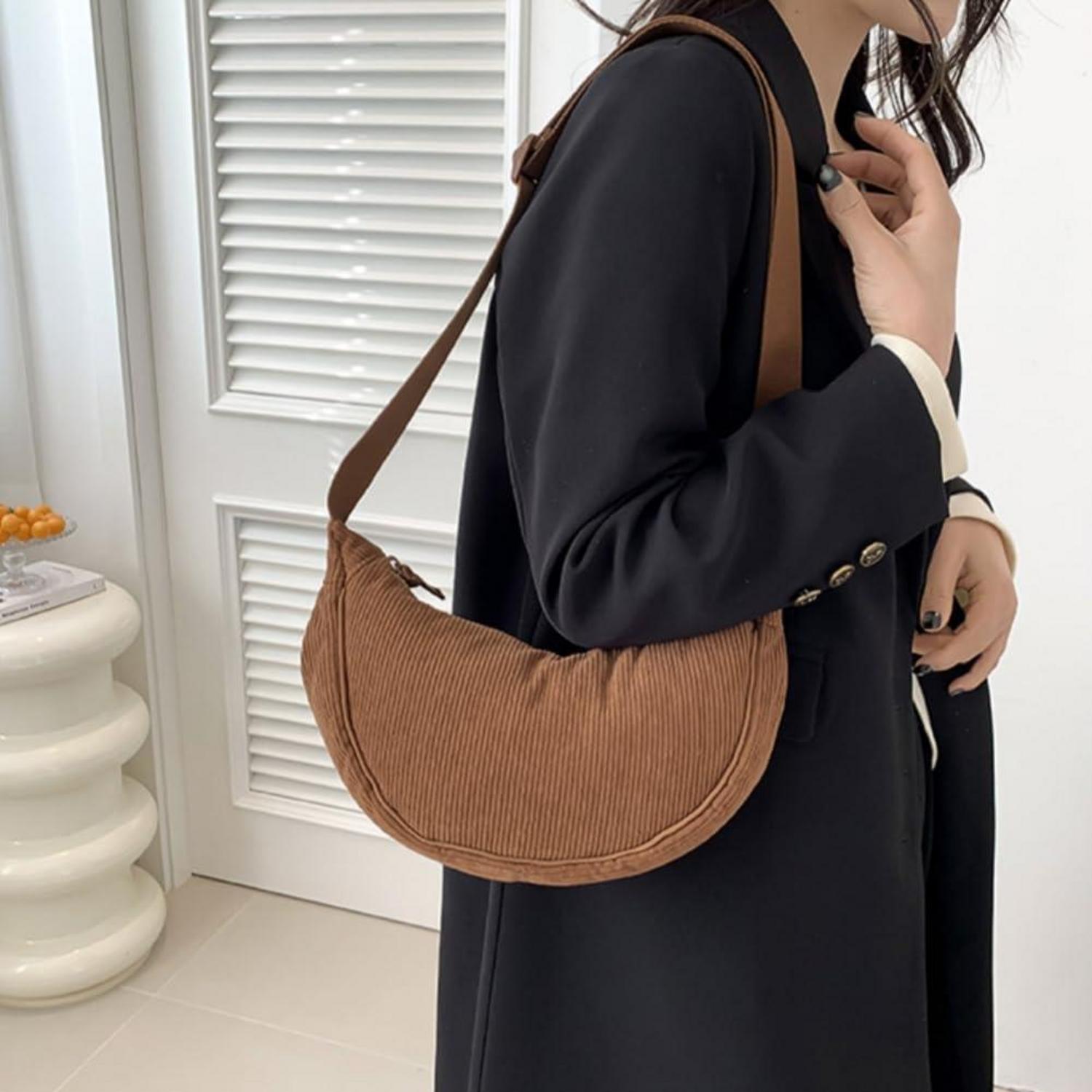 Damen Halbmond Crossbody Schultertasche Verstellbarer Schultergurt