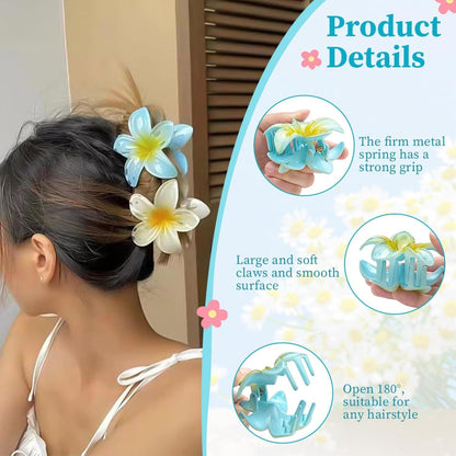 Blumen-Haarklammern 8 Stück Acryl Hair Clips Hawaii Haarspangen