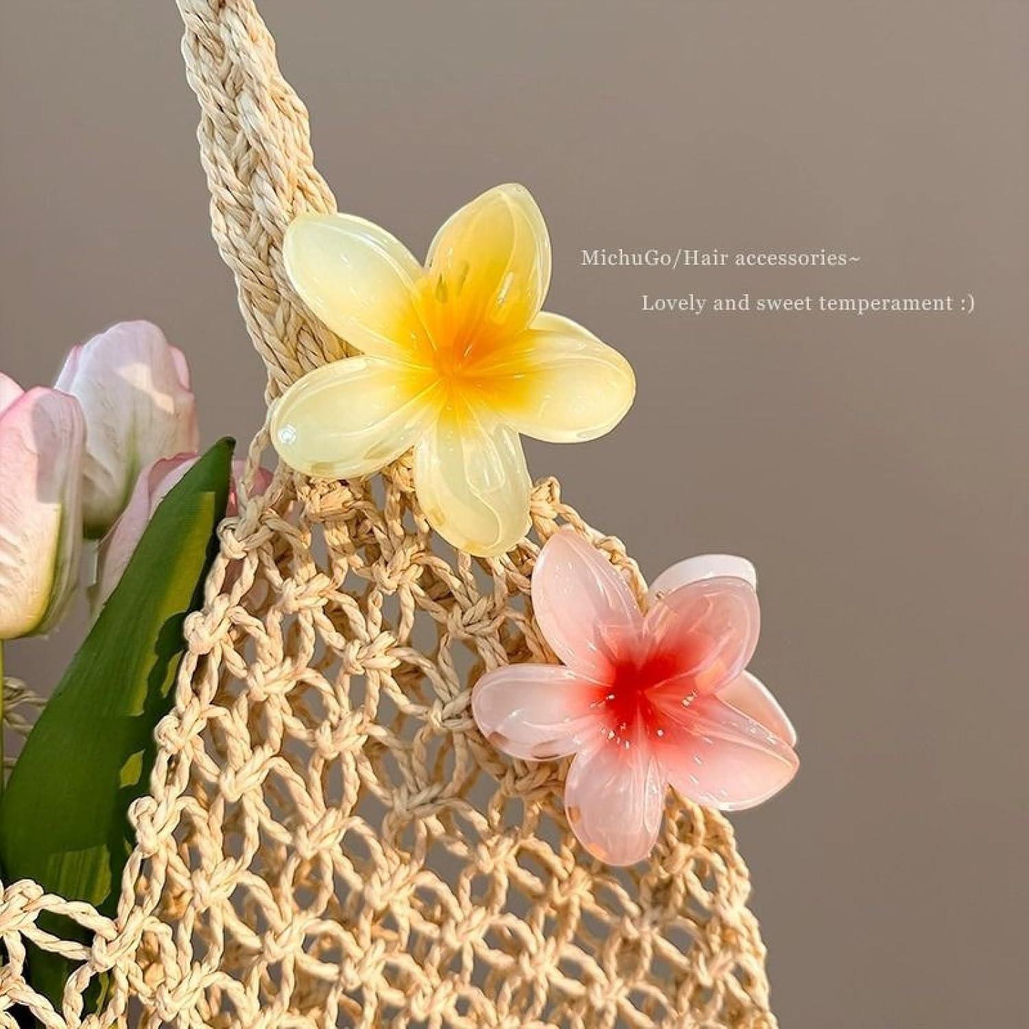 Blumen-Haarklammern 8 Stück Acryl Flower Hair Clips Hawaii Haarspangen