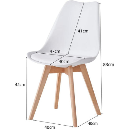 8er Set Moderne Esszimmerstühle Weiß mit Buchenbeinen