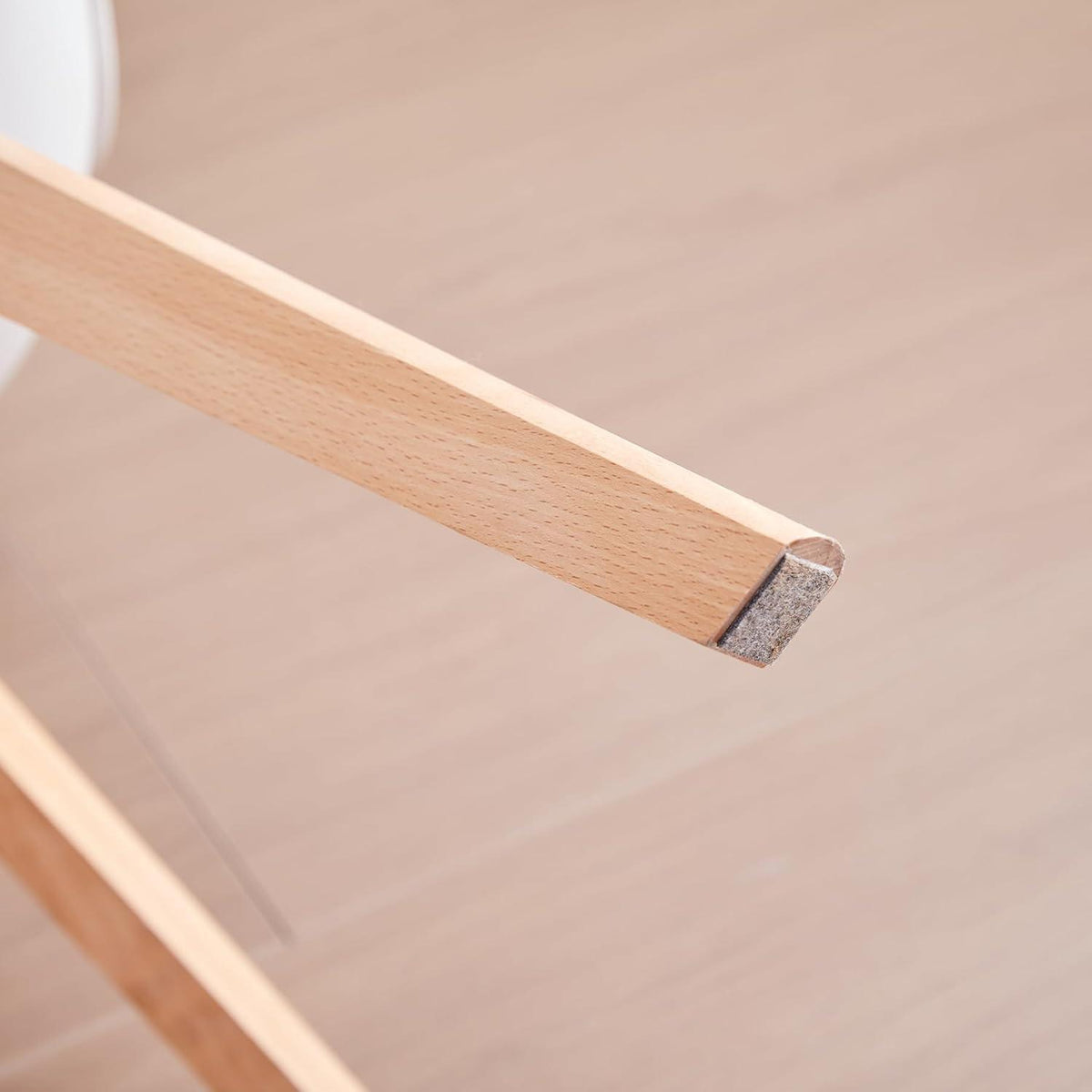 8er Set Moderne Esszimmerstühle Weiß mit Buchenbeinen