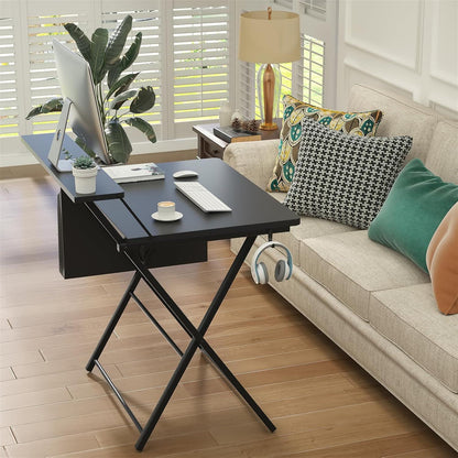 Klappbarer Schreibtisch 60 cm Weiß mit Regal und Ablage