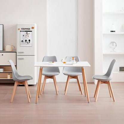 8 Esszimmerstühle Nordic Grau – Massivholz Buche