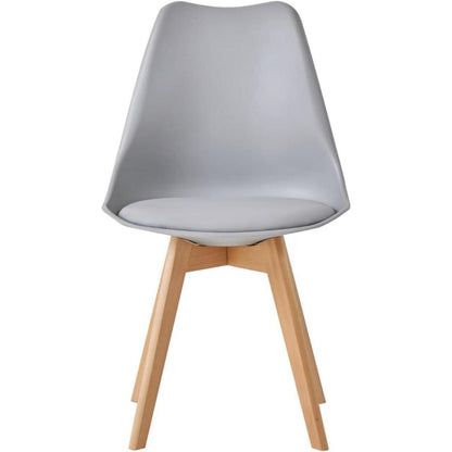 8 Esszimmerstühle Nordic Grau – Massivholz Buche