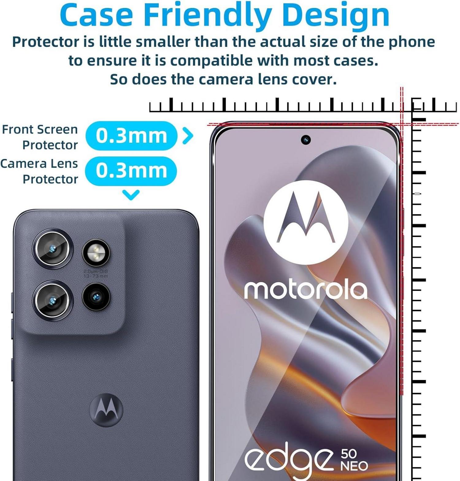 QULLOO Panzerglas Motorola Moto Edge 50 Neo Schutzfolie Set