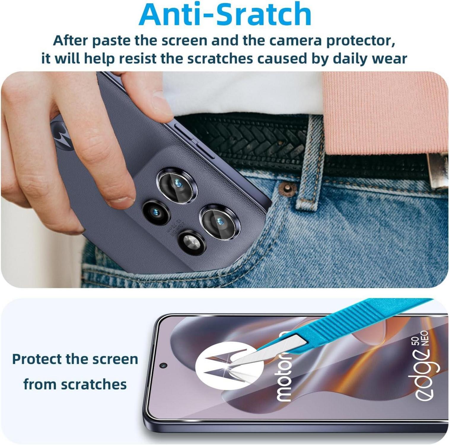 Panzerglas für Motorola Moto Edge 50 Neo, 2 Schutzfolien 9H Transparent