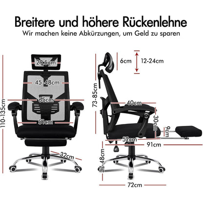 ALFORDSON Bürostuhl Netzgewebe ergonomisch höhenverstellbar