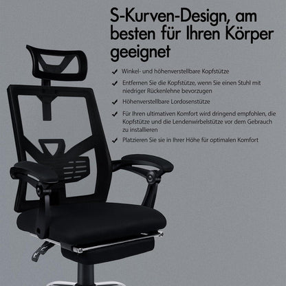 ALFORDSON Bürostuhl Netzgewebe ergonomisch höhenverstellbar