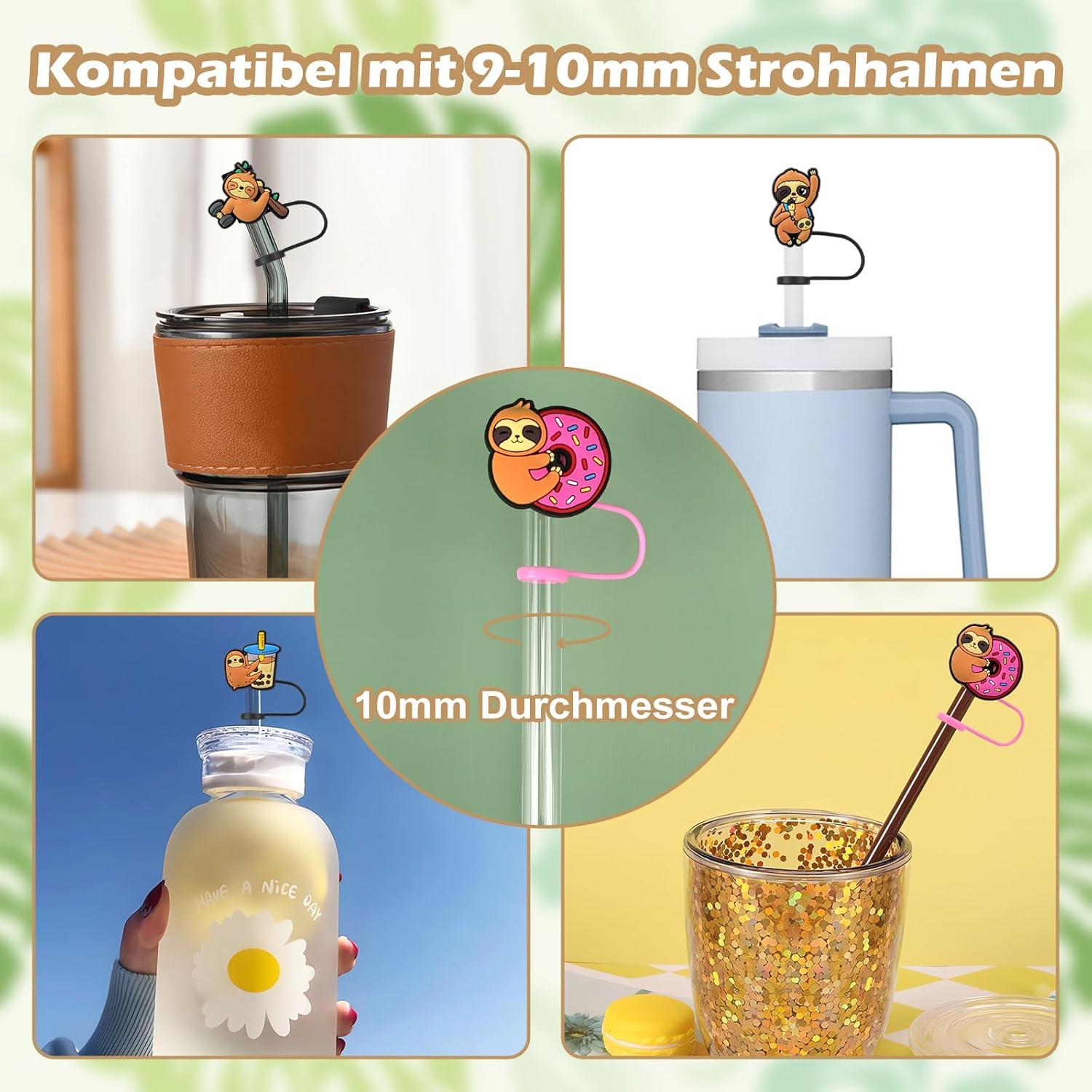 8er Set Strohhalm Abdeckung für Stanley Cup 10mm Silikon Zubehör