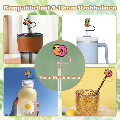 8er Set Strohhalm Abdeckung für Stanley Cup 10mm Silikon Zubehör
