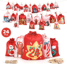 DIY Adventskalender Stoffbeutel Set 24 stoffsäckchen