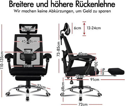 Ergonomischer Netz-Bürostuhl mit