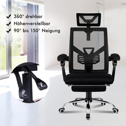 ALFORDSON Ergonomischer Netz-Bürostuhl 150° Neigung Gaming-Stuhl