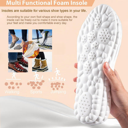 Thermoeinlegesohle Winter Herren Damen 3D PU Schaum U-Form Innensohle Teddy Stoff wärmende Fußsohle