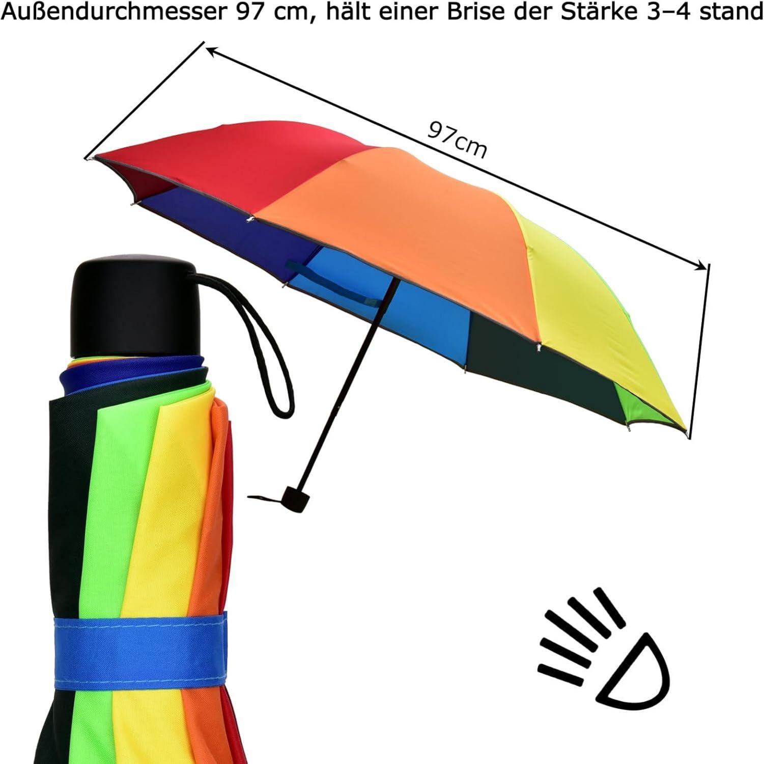Kinder Regenschirm Regenbogen Reflektierend Taschenschirm Teflon 210T