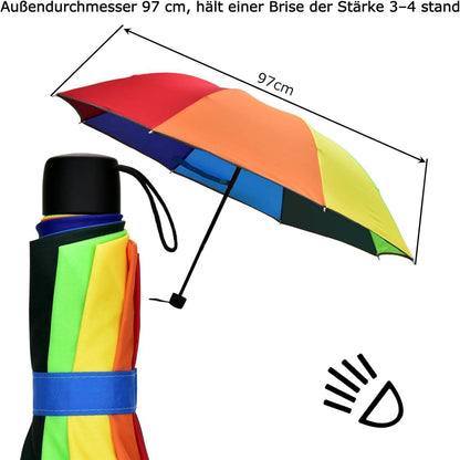 Kinder Regenschirm Regenbogen Reflektierend Taschenschirm Teflon 210T