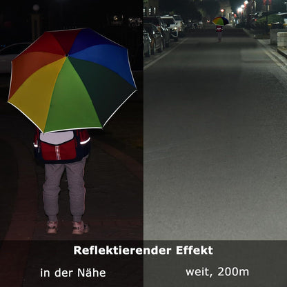 DealKits Kinder Regenschirm Mini Regenbogen Safety Reflex Taschenschirm 210T