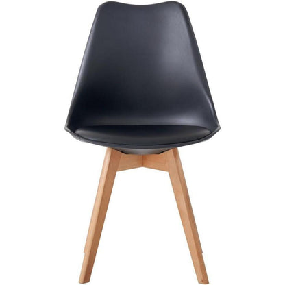 8 Esszimmerstühle Modern Schwarz mit Buchenbeinen
