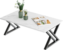 Wohnzimmertisch Holz Marmor Schwarz 100x48x55 cm
