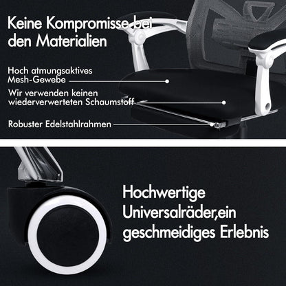 ALFORDSON Executive-Netz-Schreibtischstuhl ergonomisch verstellbar Schwarz Brad