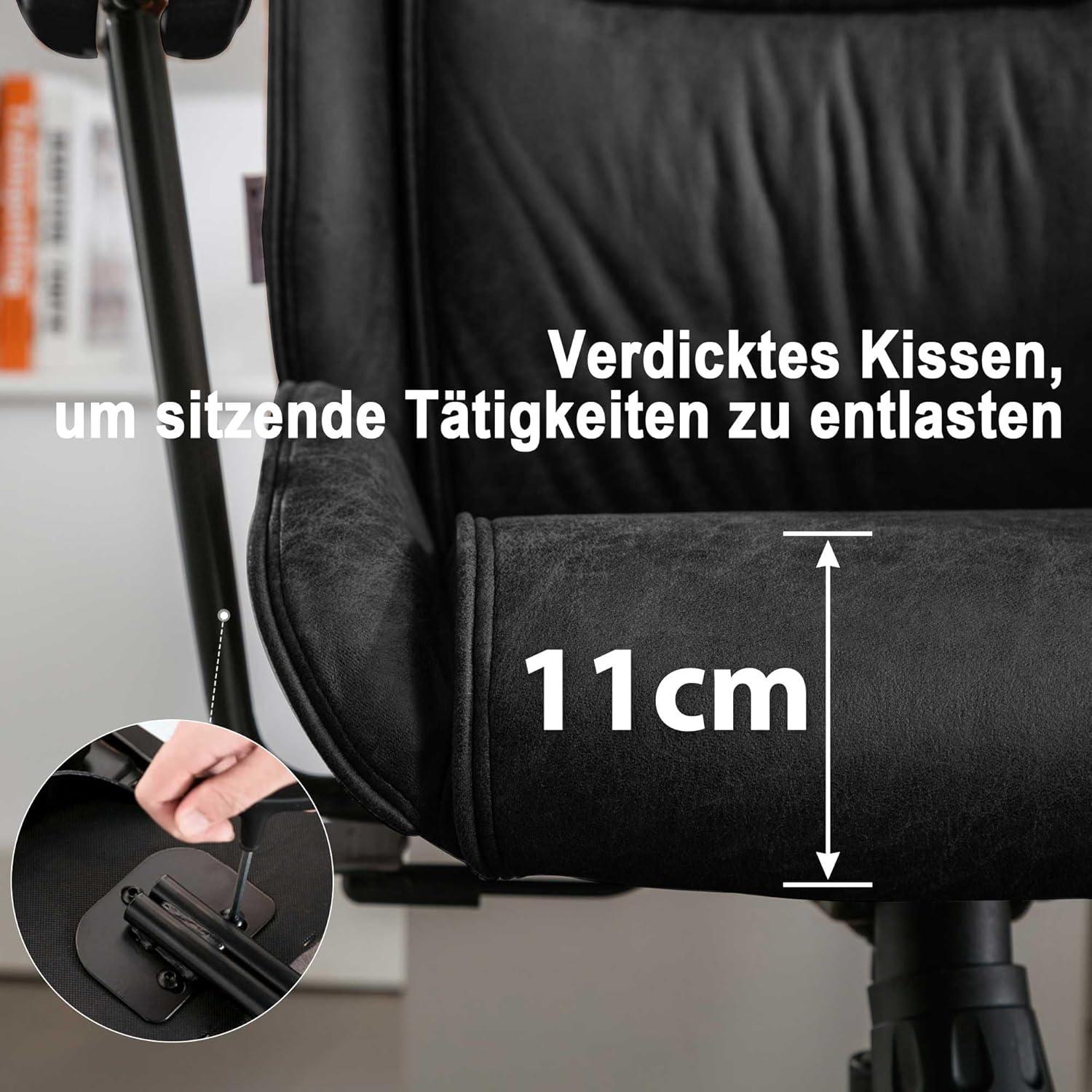 Bürostuhl Ergonomisch Chefsessel Kopfstütze Armlehne drehbar