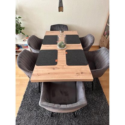 Esszimmerstühle 6er Set Samt Dunkelgrau mit Armlehne