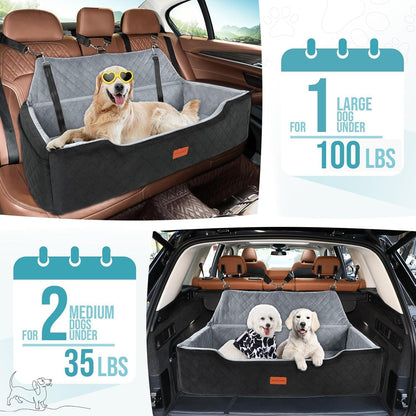 Hunde Autositz Groß/Mittel – Waschbar, Sicher & Komfortabel
