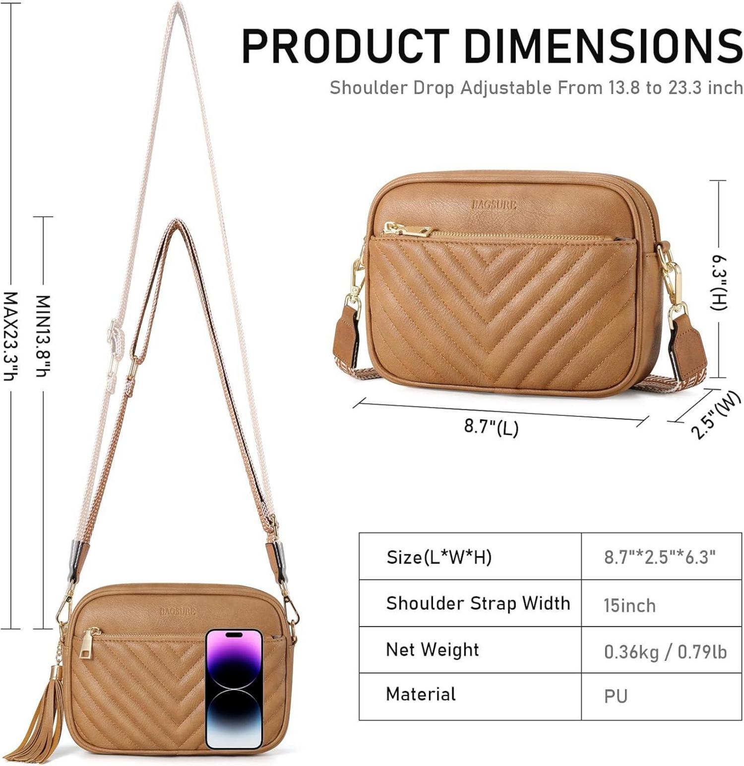 Bagsure Damen Umhängetasche - Crossbody Schultertasche