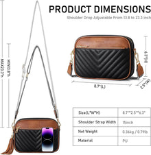 Bagsure Umhängetasche Damen aus Leder mit Crossbody-Design
