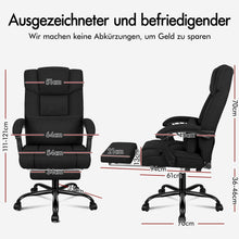 ALFORDSON Bürostuhl Hochlehner 150° Liegeposition Schwarz