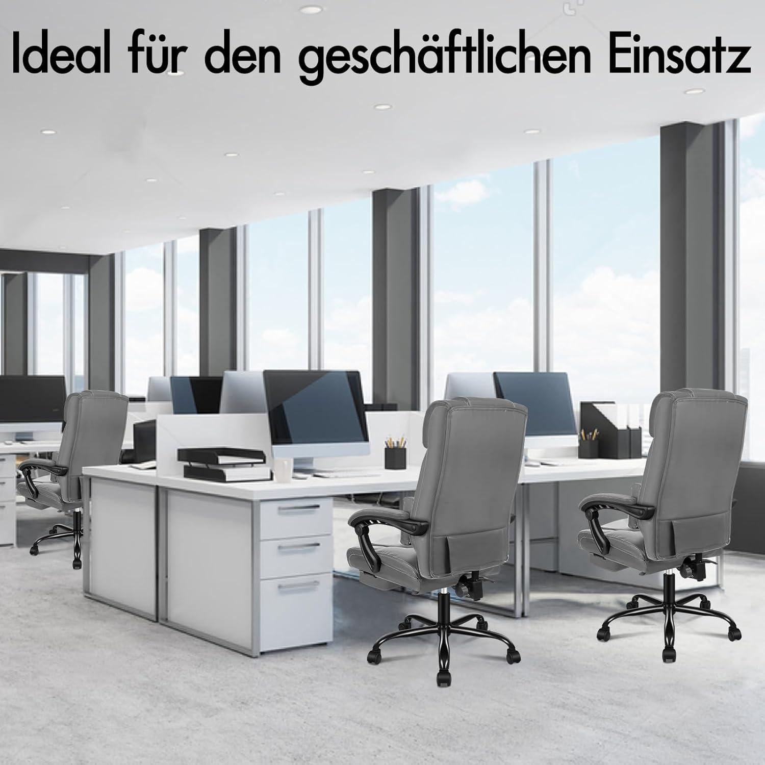 Bürostuhl ergonomisch Hochlehner 150° Liegeposition Netzgewebe GreyBoss