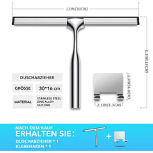 Duschabzieher 30cm Edelstahl mit Haken, Silber