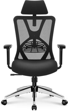 Ergonomischer Bürostuhl mit Kopfstütze, Rückenlehne & 3D-Armlehne